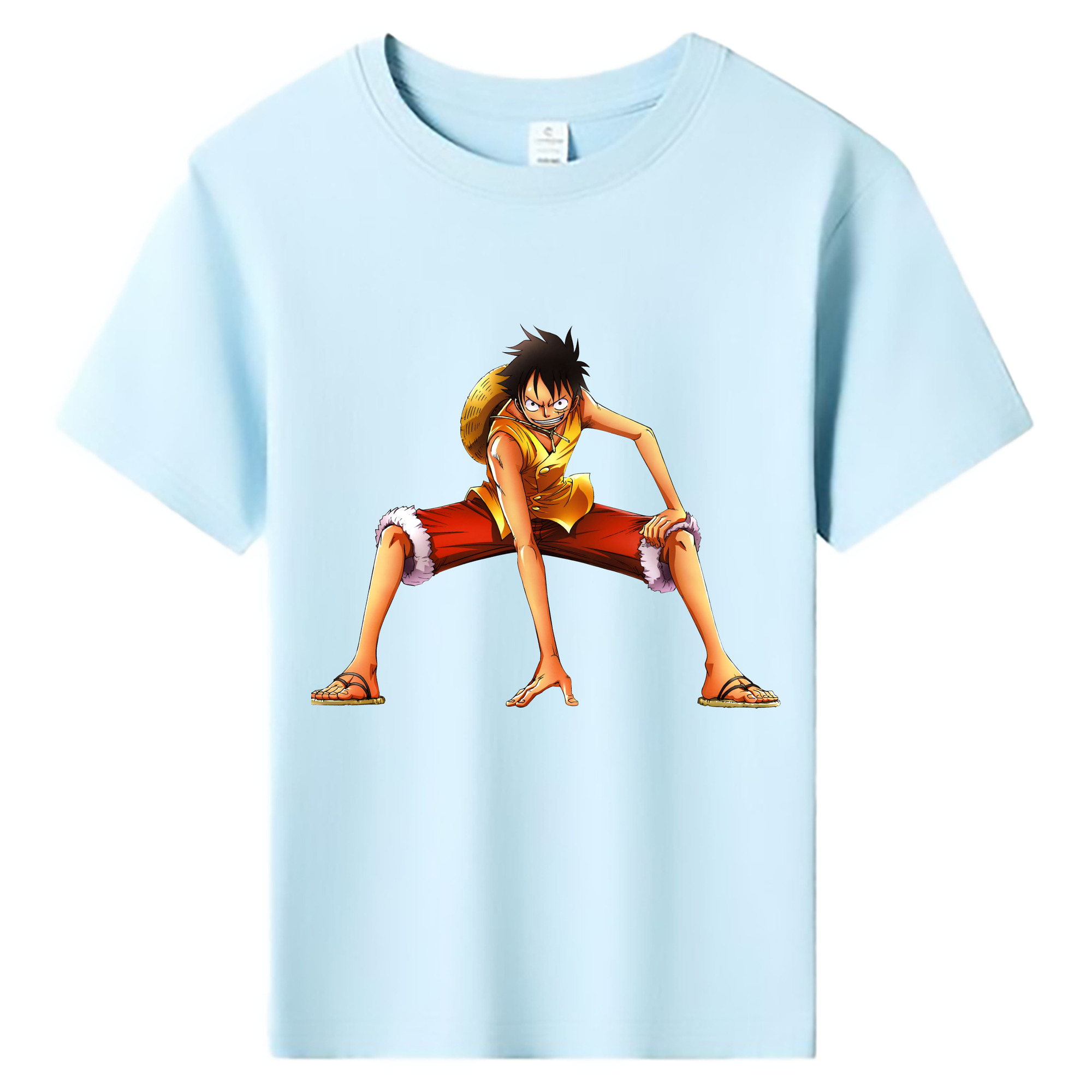 ワンピース モンキー・D・ルフィ ONE PIECE Monkey D. Luffy 綿100％キッズTシャツ（フロントプリント）